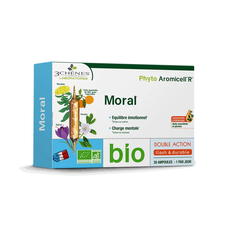 3 Chênes Phyto Aromicell'R Moral Bio 20 ampoules