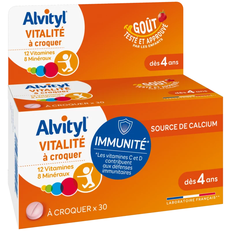 Alvityl Vitalité Enfant Fraise 30 comprimés