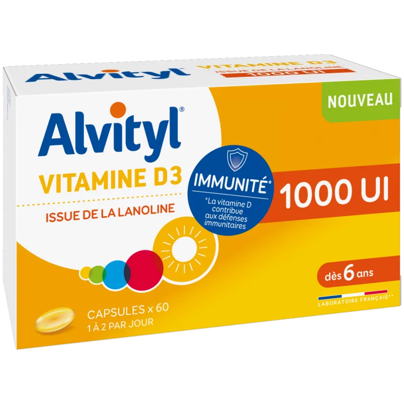 Alvityl Vitamine D3 1000UI 60 capsules