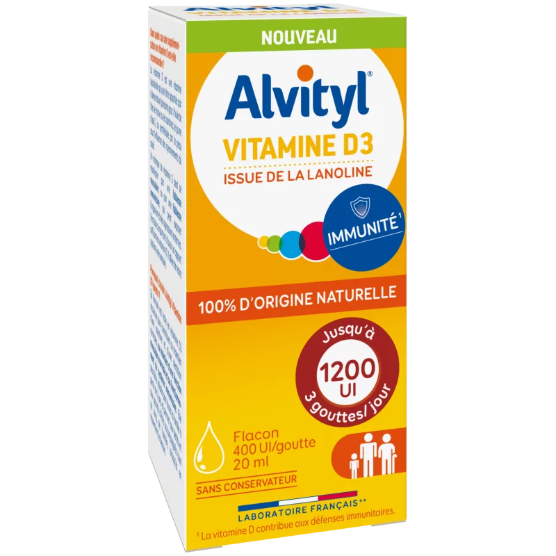 Alvityl Vitamine D3 400Ul/goutte 20ml
