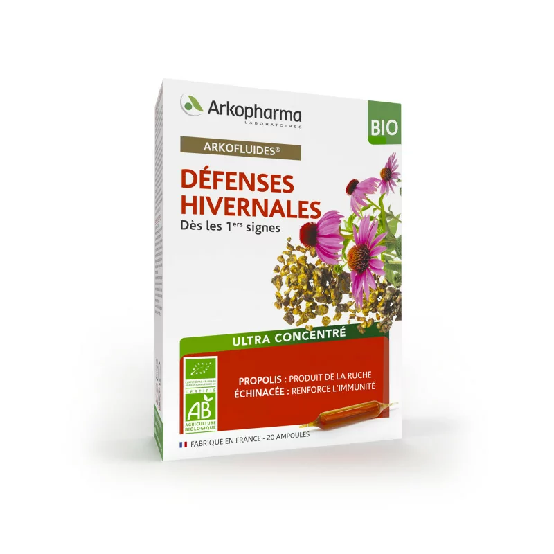 Arkopharma Arkofluides Bio Défenses Hivernales 20 ampoules