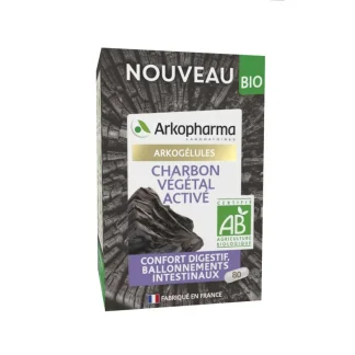 Arkopharma Arkogélules Charbon Végétal Activé Bio 80 gélules