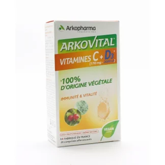 Arkopharma Arkovital Vitamine C + D3 [170mg - 2000Ul] 20 comprimés effervescents