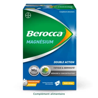 Berocca Magnésium Goût Citron 14 sachets de poudre effervescente