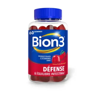 Bion 3 Défense & Equilibre Intestinal Fruits Rouges 60 gommes