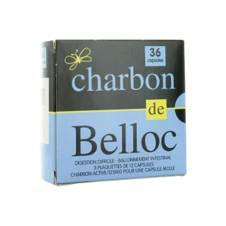 Charbon de Belloc 125mg 36 capsules