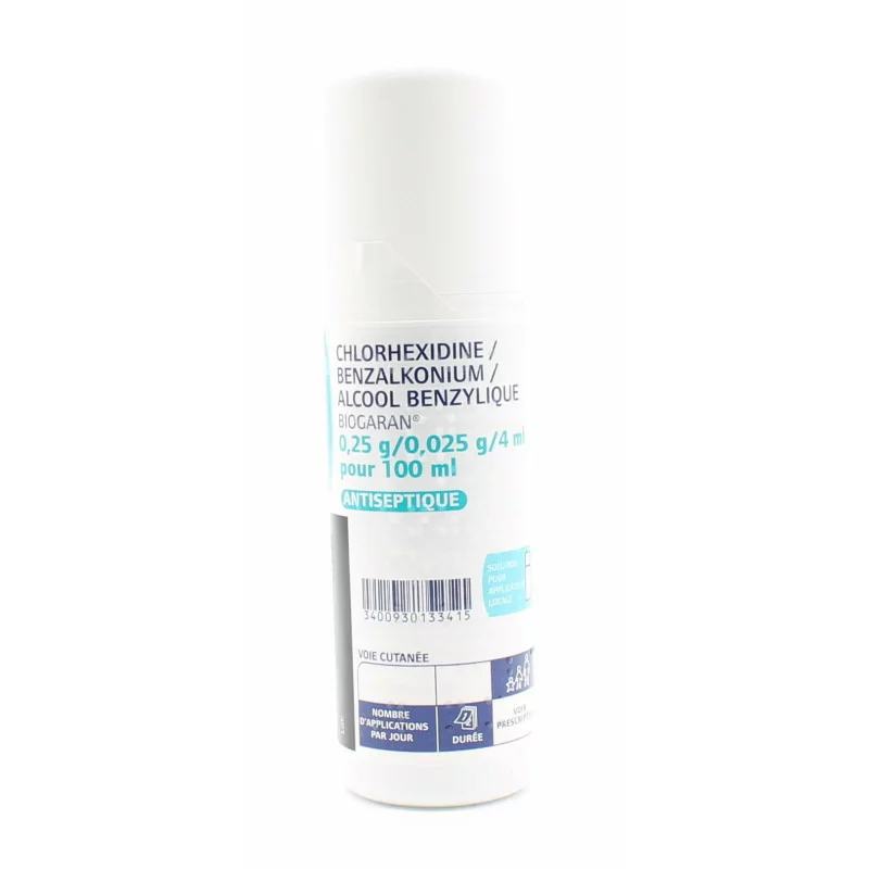Chlorhexidine Alcool Benzylique Biogaran 100ml