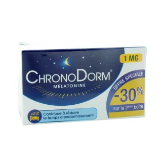 ChronoDorm Mélatonine 1mg 2X30 comprimés
