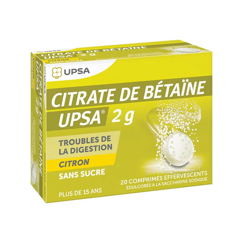 Upsa Citrate de Bétaïne 2g Citron sans sucre