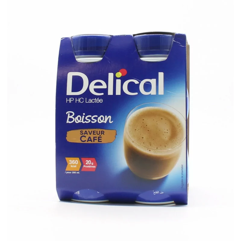 Delical HP HC Lactée Boisson Saveur Café 4X200ml