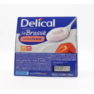 Delical Dessert Lacté HP HC Le Brassé Saveur Fraise 4X200g