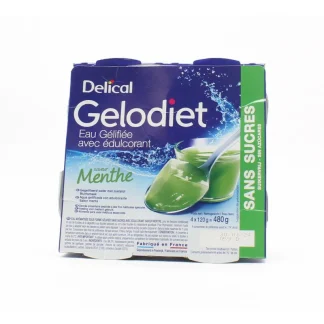 Delical Gelodiet Eau Gélifiée Saveur Menthe Sans Sucres 4X120g
