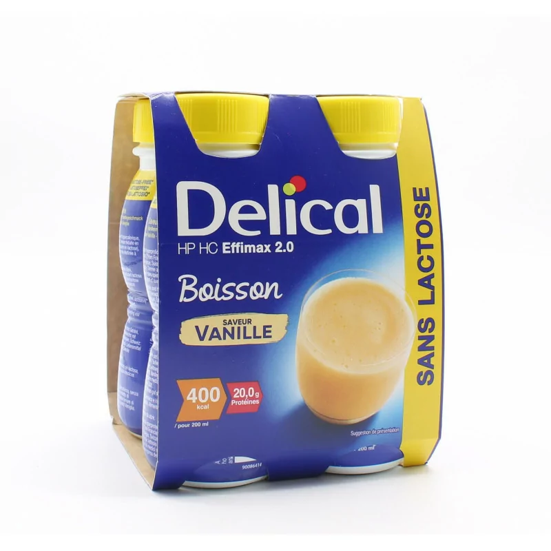 Delical HP HC Effimax 2.0 Boisson Saveur Vanille 4X200ml