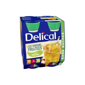 Delical Les Saveurs Fruitées Goût Pomme Sans Sucres 4X200ml