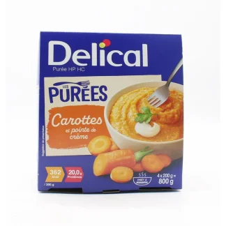 Delical Purée HP HC Carottes et Pointe de Crème 4X200g