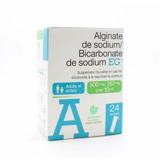 EG Alginate de Sodium/Bicarbonate de Sodium EG 24 sachets