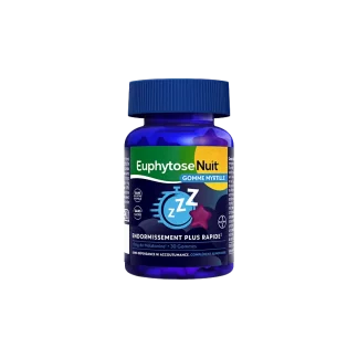 Euphytose Nuit 1mg de Mélatonine Myrtille 30 gommes