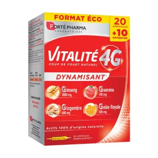 Forté Pharma Vitalité 4G Dynamisant 20 ampoules + 10 offertes