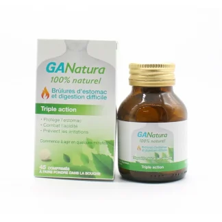 GANatura 100% Naturel Brûlures d'Estomac et Digestion Difficile45 comprimés