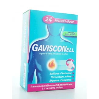 Gavisconell Menthe sans sucre 24 sachets