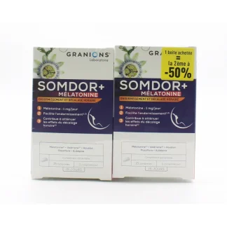 Granions Somdor+ Mélatonine 1mg 2X15 comprimés
