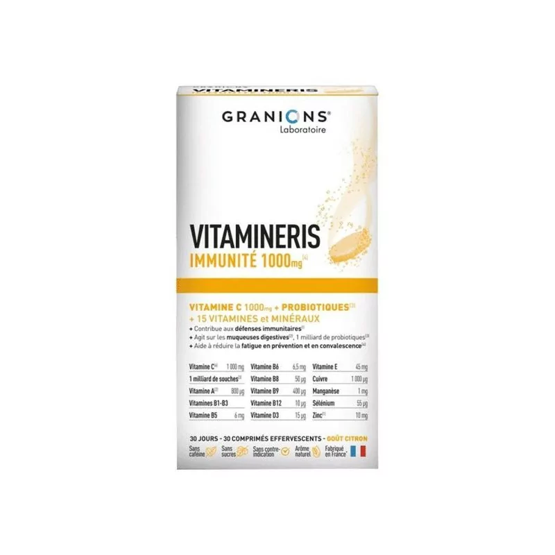 Granions Vitamineris Immunité 1000mg 30 comprimés effervescents