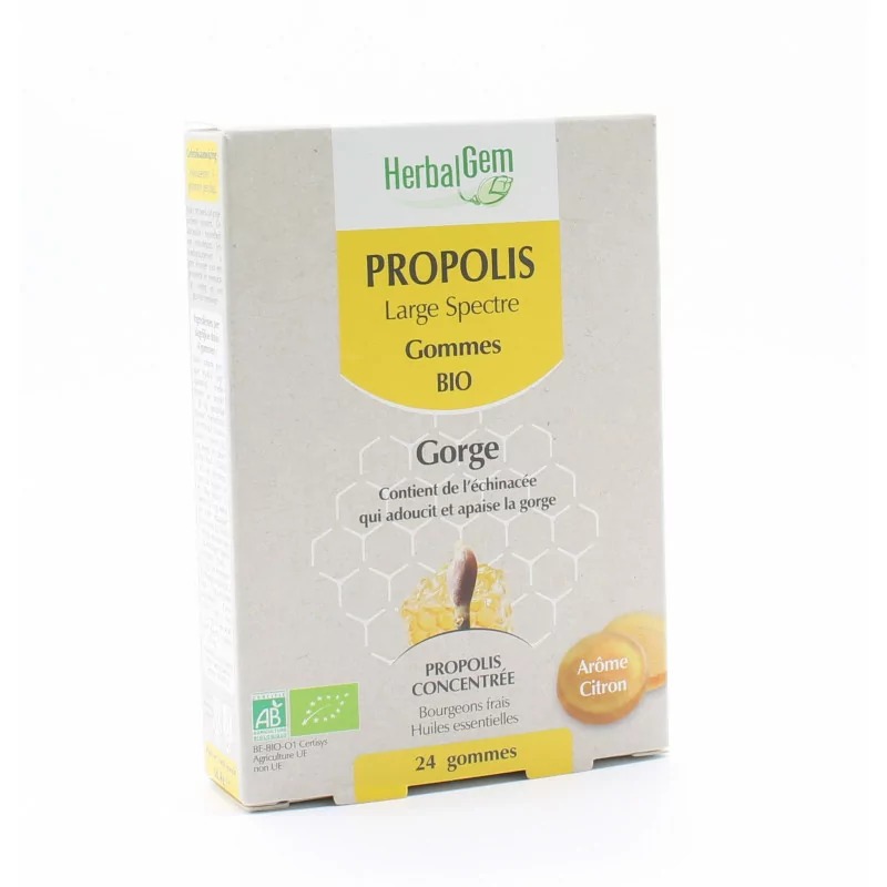 HerbalGem Propolis Gommes Bio Gorge X24
