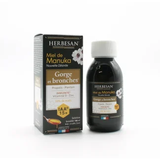 Herbesan Miel de Manuka Gorge et Bronches 100ml