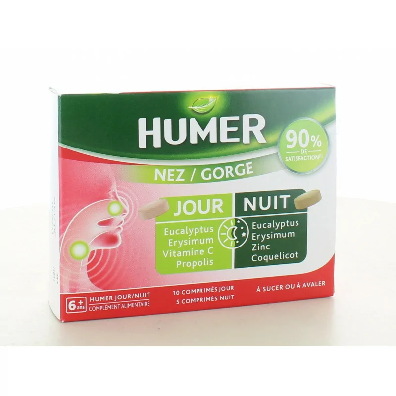 Humer Nez/Gorge Jour & Nuit 15 comprimés