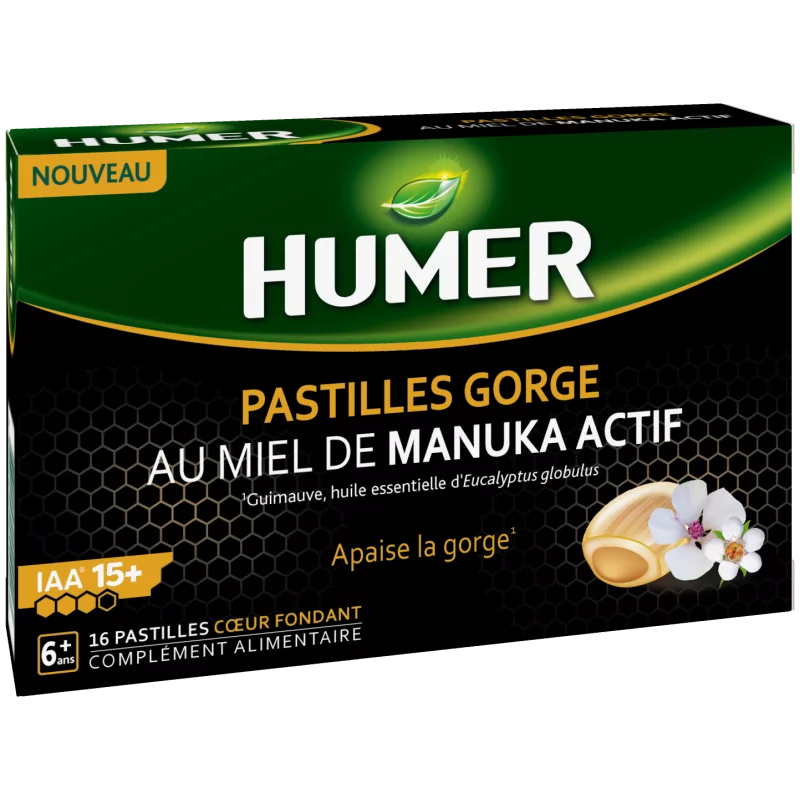 Humer Pastilles Gorge au Miel de Manuka Actif X16