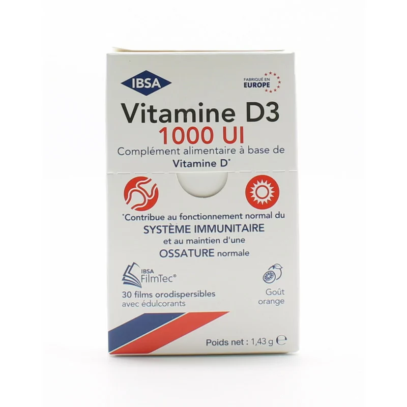 IBSA Vitamine D3 1000 Ul 30 films orodispersibles