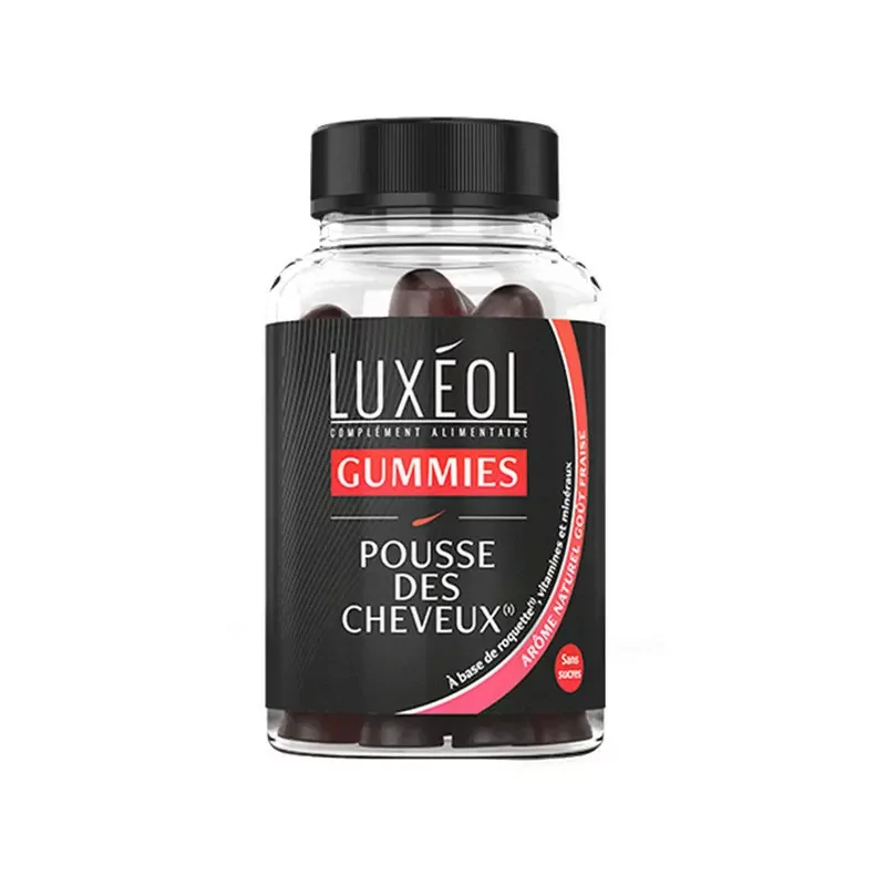 Luxéol Pousse de Cheveux Goût Fraise Sans Sucre 60 gummies