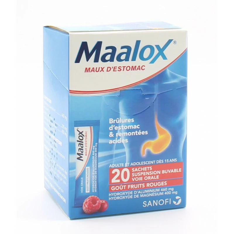 Maalox Maux d'Estomac Fruits Rouges 20 sachets