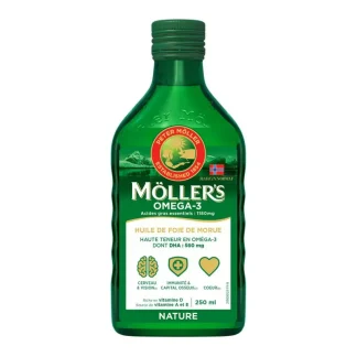 Moller's Omega-3 Huile de Foie de Morue Nature 250ml