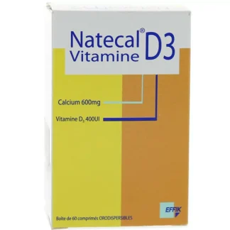 Natecal Vitamine D3 600 mg/400 UI 60 comprimés