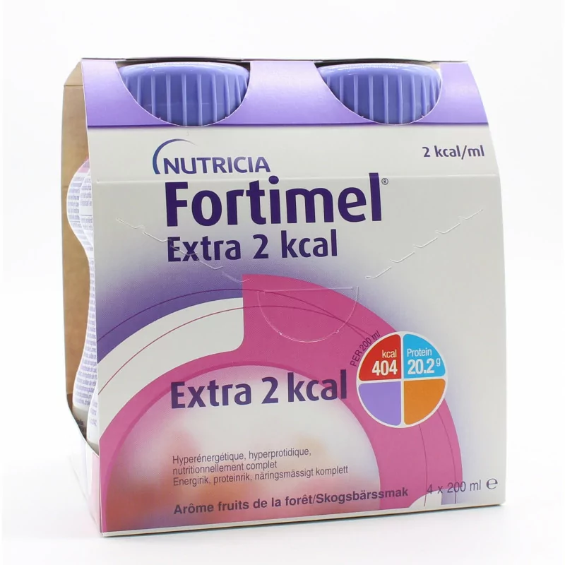 Nutricia Fortimel Extra 2kcal Arôme Fruits de la Forêt 4X200ml