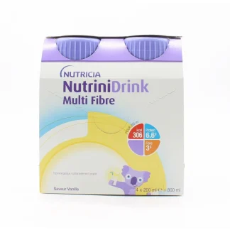 Nutricia NutriniDrink Multi Fibre Arôme Vanille 4X200ml