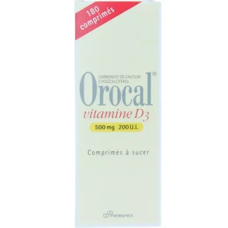 Orocal Vitamine D3 500mg/200UI 180 comprimés