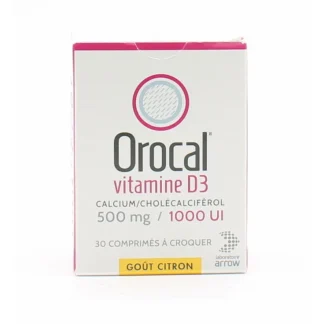 Orocal Vitamine D3 500mg/1000UI 30 comprimés