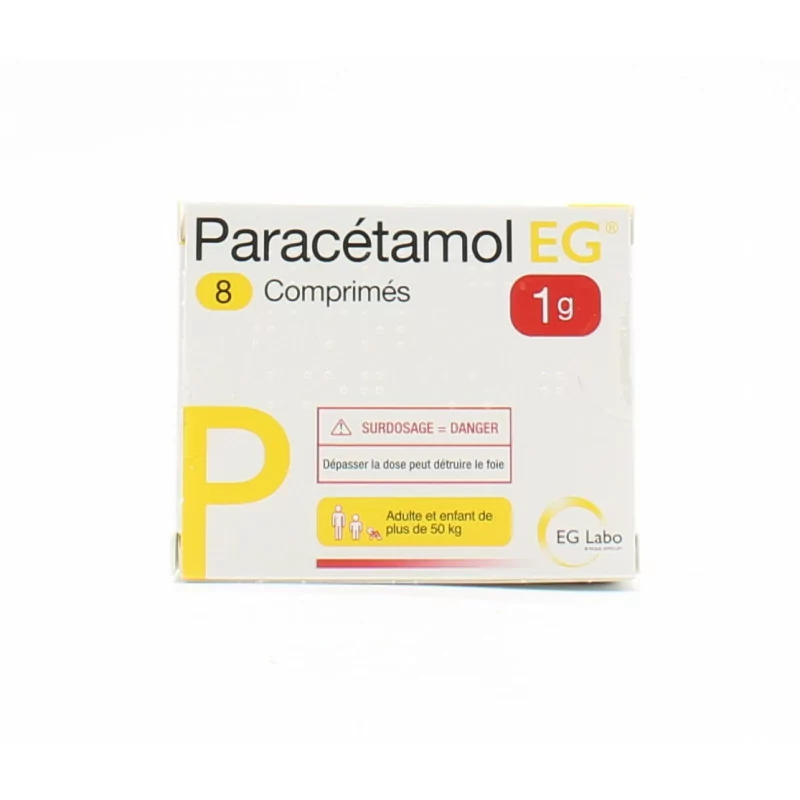 Paracétamol EG 1g 8 comprimés