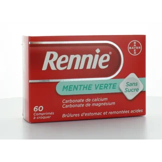 Rennie Menthe Verte sans sucre 60 comprimés