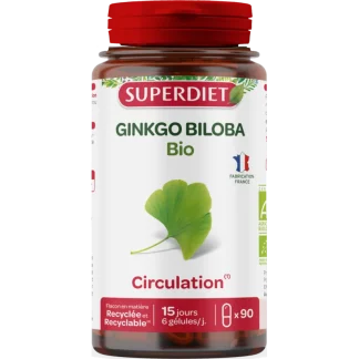 Superdiet Ginkgo Biloba Bio Circulation 90 gélules