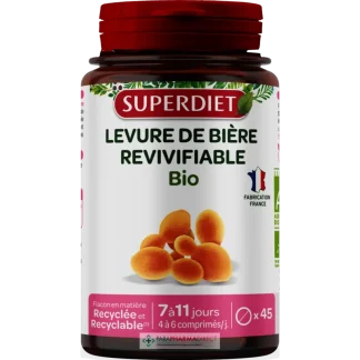 Superdiet Levure de Bière Revivifiable Bio 45 gélules