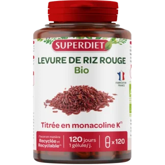 Superdiet Levure de Riz Rouge Bio 120 gélules