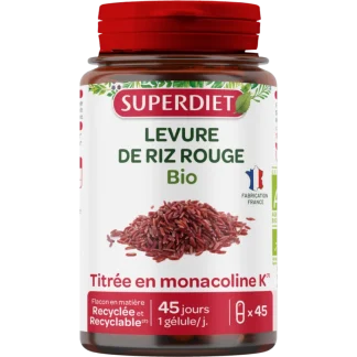 Superdiet Levure de Riz Rouge Bio 45 gélules