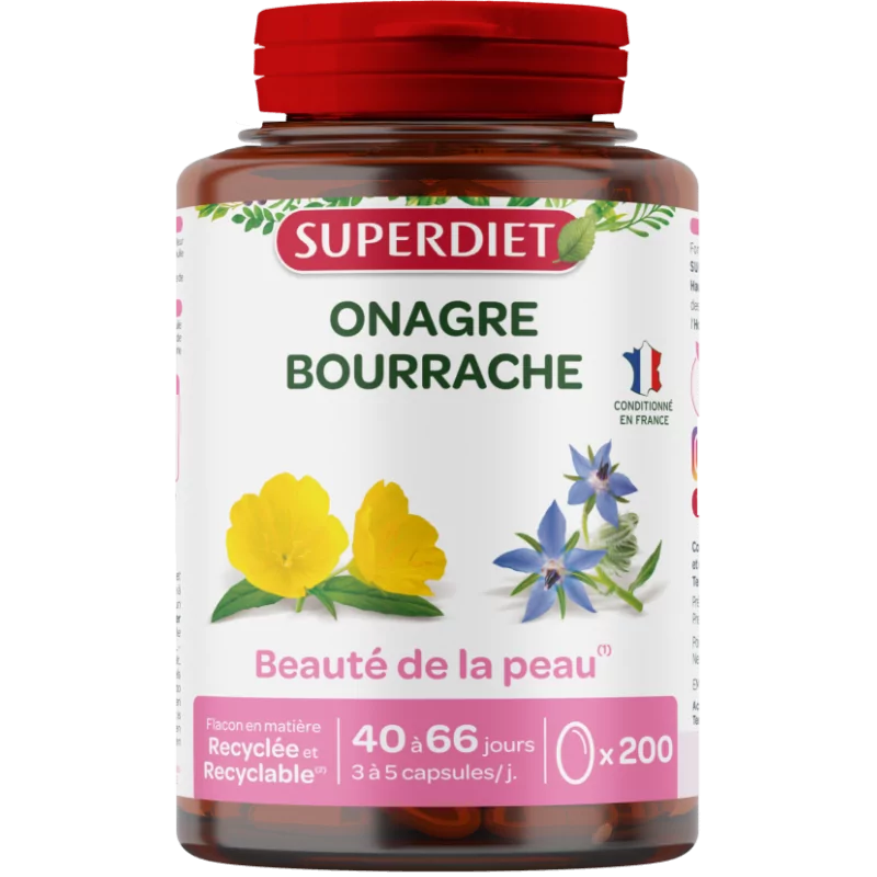 Superdiet Onagre Bourrache 200 capsules