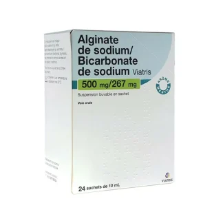 Viatris Alginate de Sodium/Bicarbonate de Sodium 500mg/267mg 24 sachets