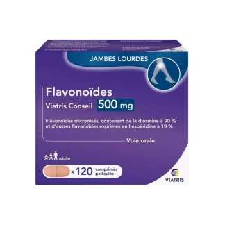 Viatris Conseil Flavonoïdes 500mg Jambes Lourdes 120 comprimés