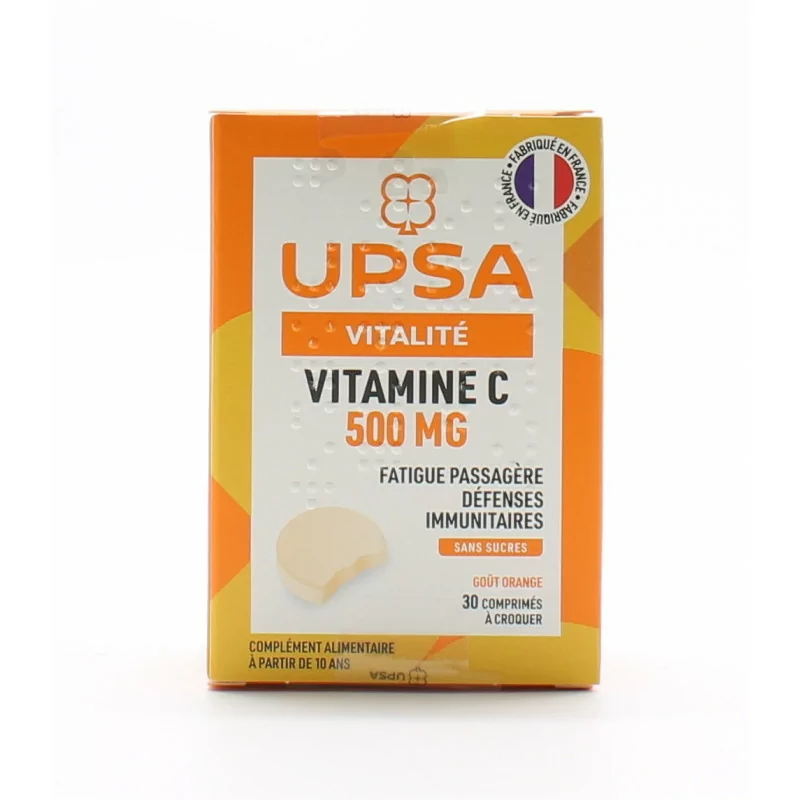 Upsa Vitamine C 500 mg Goût Orange 30 comprimés
