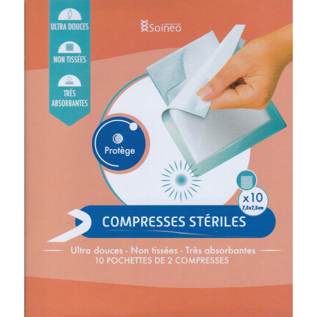 Compresses Stériles Non tissées 7,5x7,5 cm Soineo